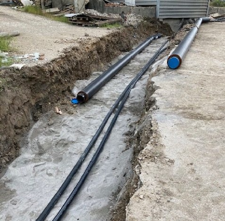 Подземни площадкови тръбопроводи- газопровод налягане 0/6 MPa